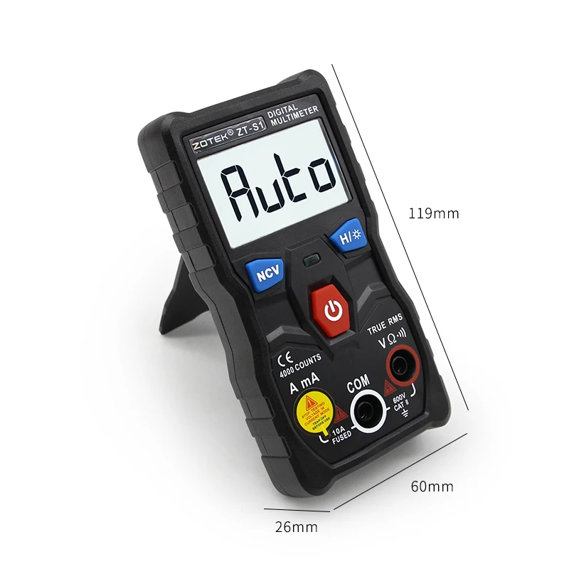 ZOYI-ZT-S1 Digital Multímetro Tester, Autoranging True RMS, Automotriz Mmultimetro com NCV LCD Backlight e Lanterna, como RM403B
