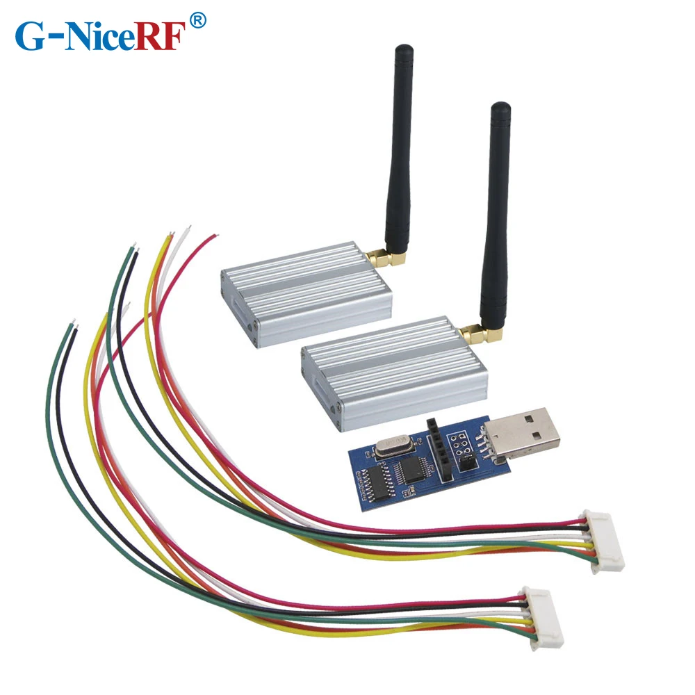 G-NiceRF | 2 Sets SV652 500mW Industrial Grade Aluminum Housing Long Range RF Modem TTL/RS232/RS485 Interface