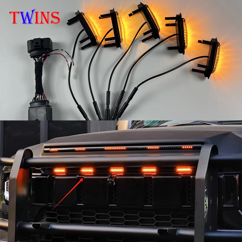 

LED Daytime Running Grille Small Yellow Light Decorative Light Front Face Grille Light Fit for Chery JETOUR Travelers T2