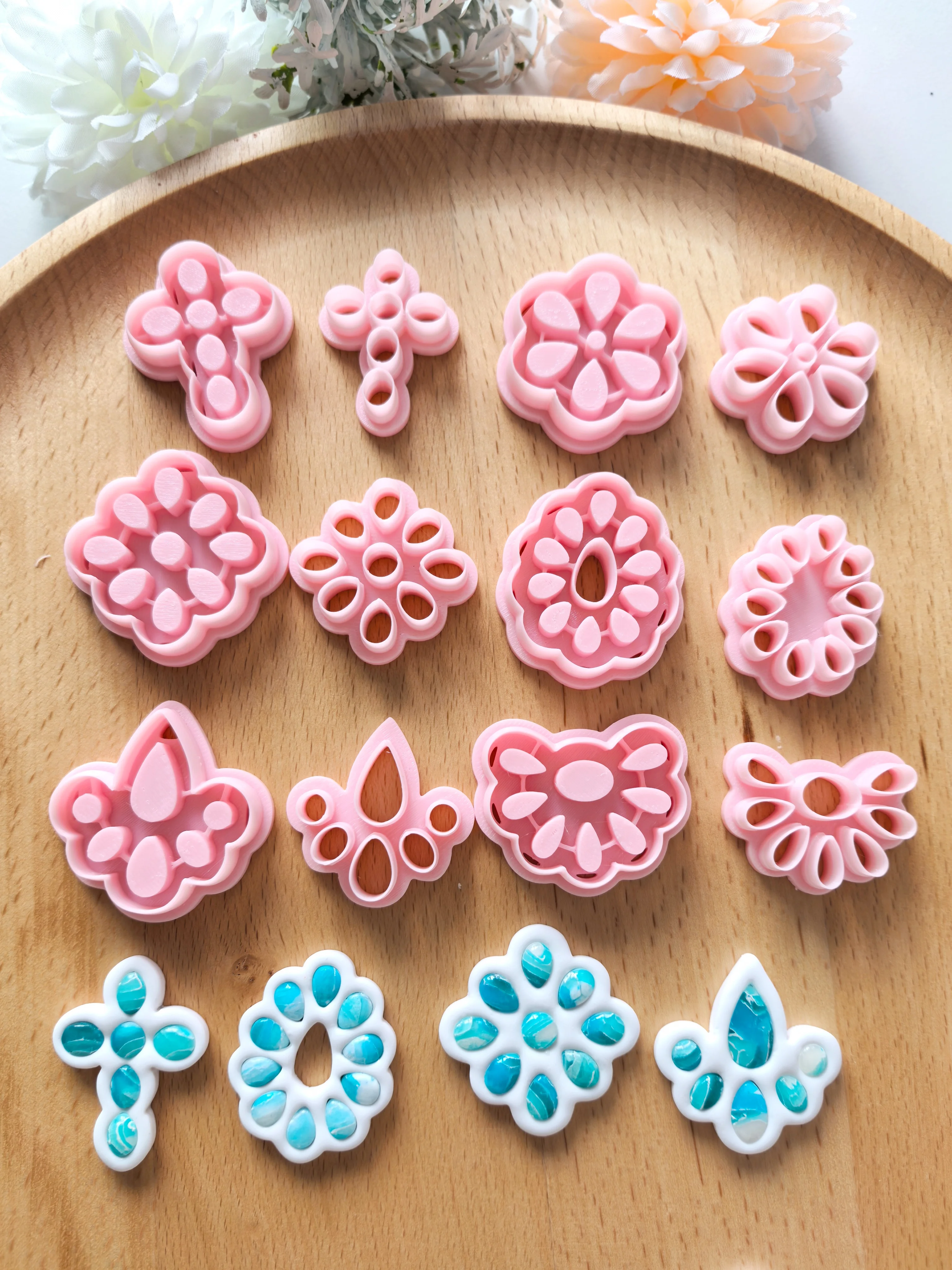 

Inlaid Gemstone Series Polymer Clay Cutter Clay Cutting Molds DIY Earrings Jewelry Making Hand Tools Soft Clay Tools Set