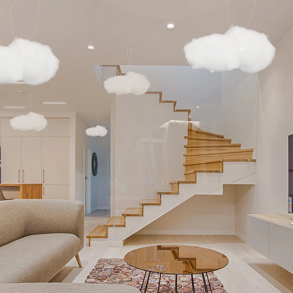

6pcs Artificial Cotton For Ceiling Clouds Props 15x15cm 25x20cm 35x30cm Hanging Decor Home Wall Room Nursery Cloud Decor Ceiling