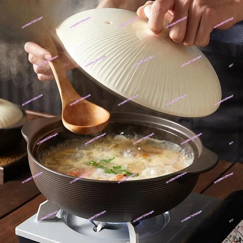 Obrázek 5: Double-lid hlína dusit hrnec - velký schopnost high-temp odolné pro plyn sporák domácí polévka stewing