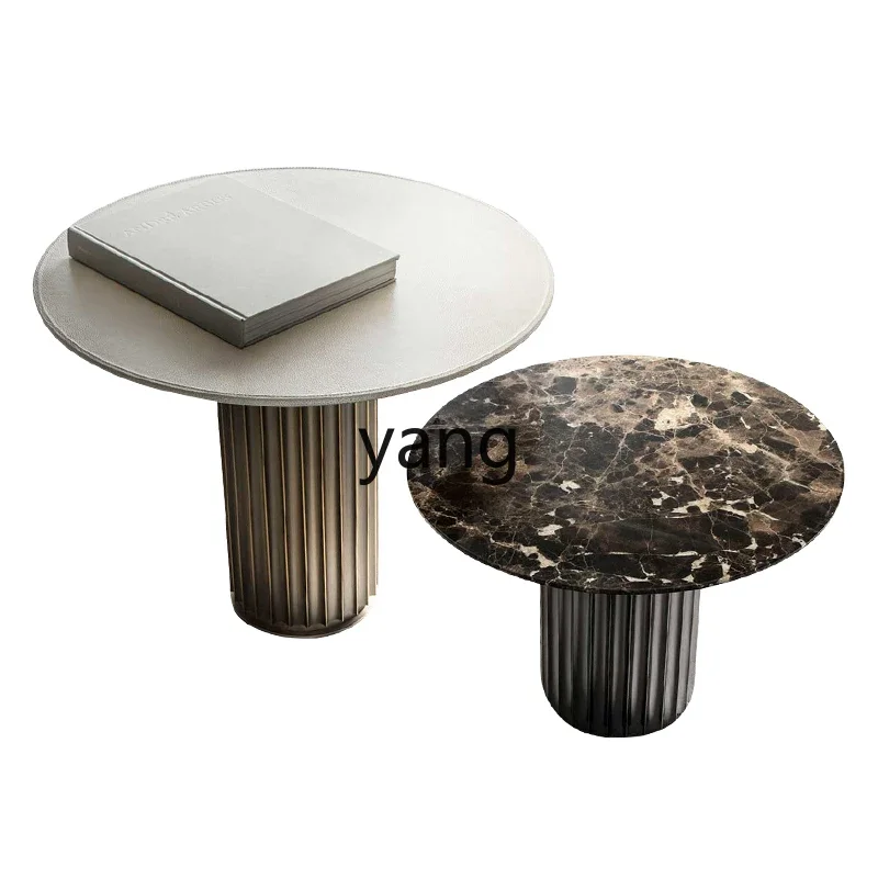 

LH high-end minimalist light luxury marble sofa edge table, modern small round table