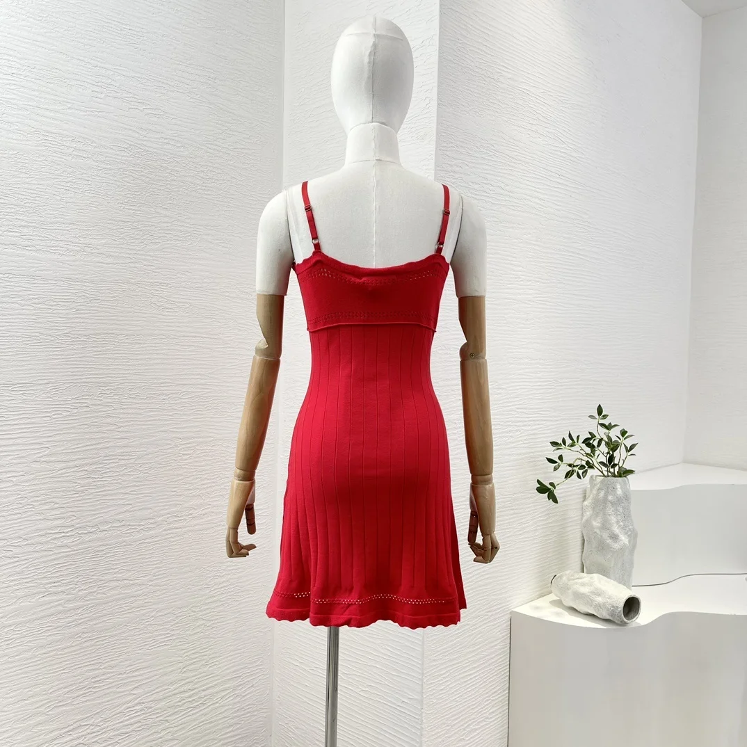 Newest Women's Sling Mini Dress Navy Blue/ Red sleeveless Sweetheart Neck High Quality Female Slim Fit Dresses for Summer