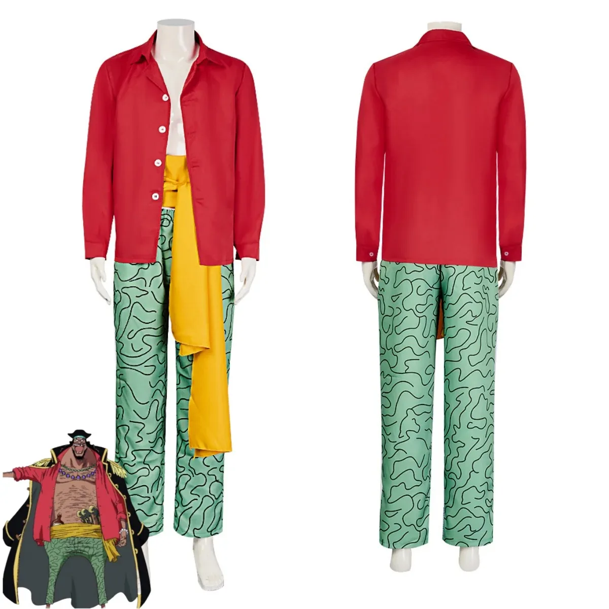 أزياء أنيمي مارشال · د · تعليم العالم الجديد التأثيري أربعة أباطرة اللحية السوداء عباءة موحدة عباءة قبعة رجل فستان الهالوين #6