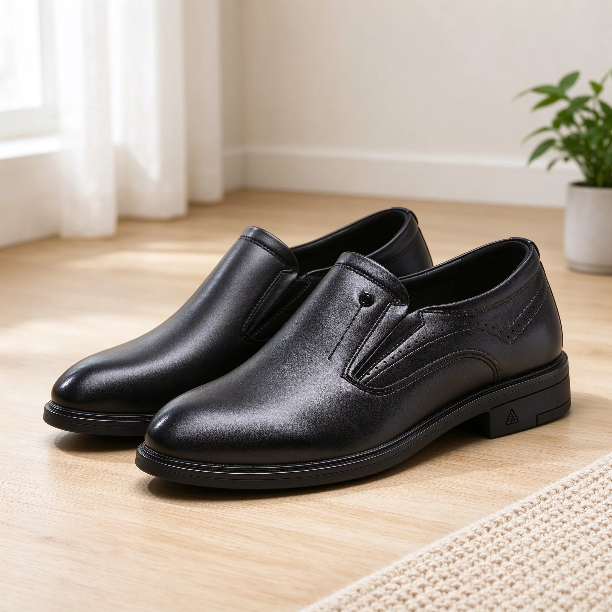 Desai Men's Formal Shoes Faux Leather Modern Smooth Slip On Loafers Wide Width Fall Winter Loafers Shoes For Man Men's Moccasin