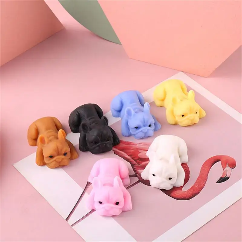 

10PCS/5/3/1 Creative Cute Simulation Decompression Lying Dog Vent Toy TPR Soft Rubber Decompression Boring Tricky Slow Rebound T