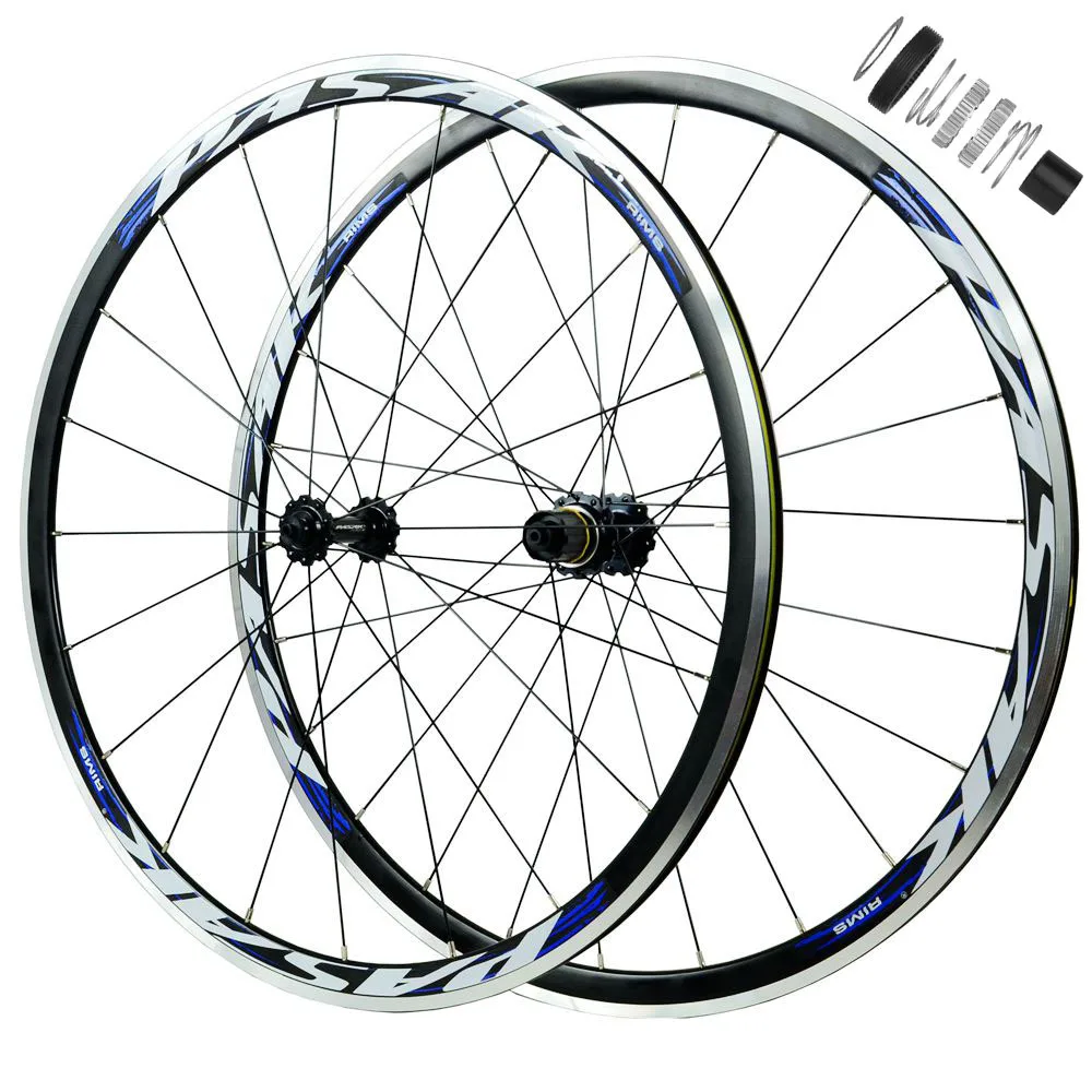 1 Pair Aluminum Alloy Four Pin Bearing Road Bike Wheelset 700c Dt Planetary Ratchet 54t Bicycle Wheel 11 Speed C Brake V Brake