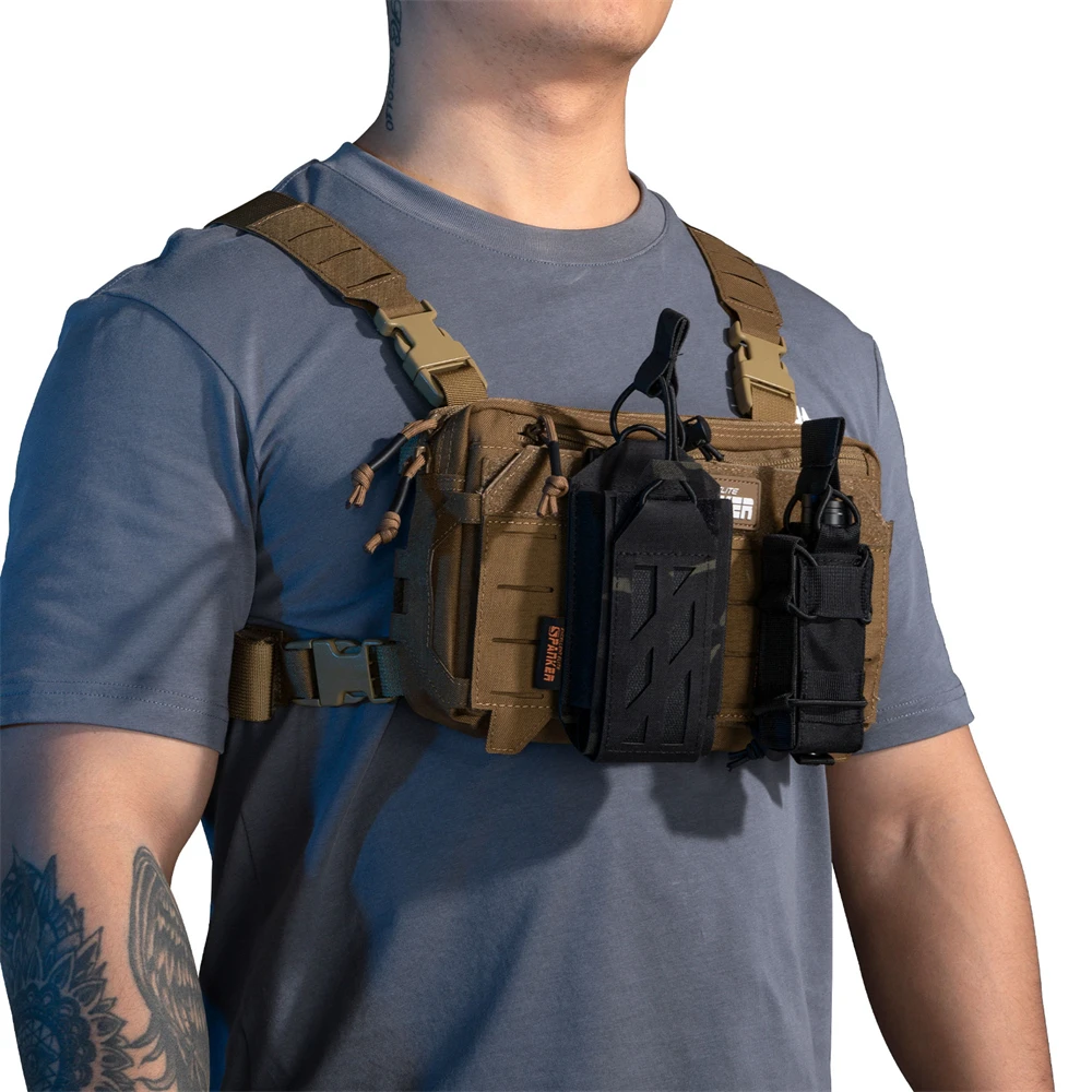 Taktische Weste Jagd Brust Rig Pack Beutel Geschirr Walkie Talkie Hüft tasche Holster Rucksack Airsoft Zwei-Wege-Radio edc Tasche – Detail 20