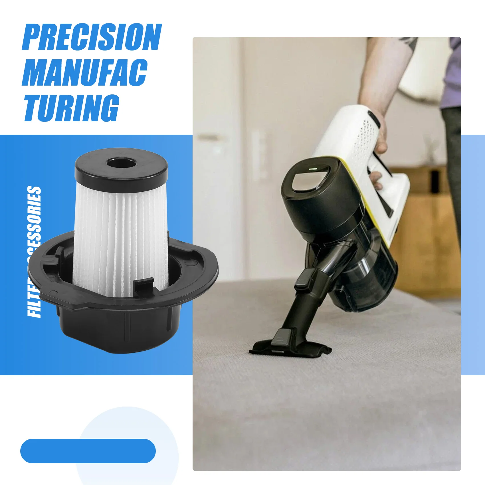 -ABLP 3Pcs 카트리지 필터 부착 Karcher VC4I 진공 청소기 교체에 적합