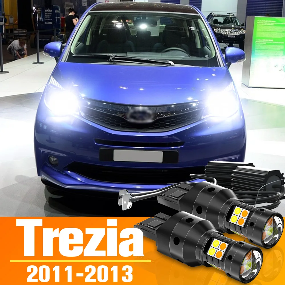 2pcs LED Dual Mode Turn Signal+Daytime Running Light DRL Canbus For Subaru Trezia Accessories Bulb 2011 2012 2013