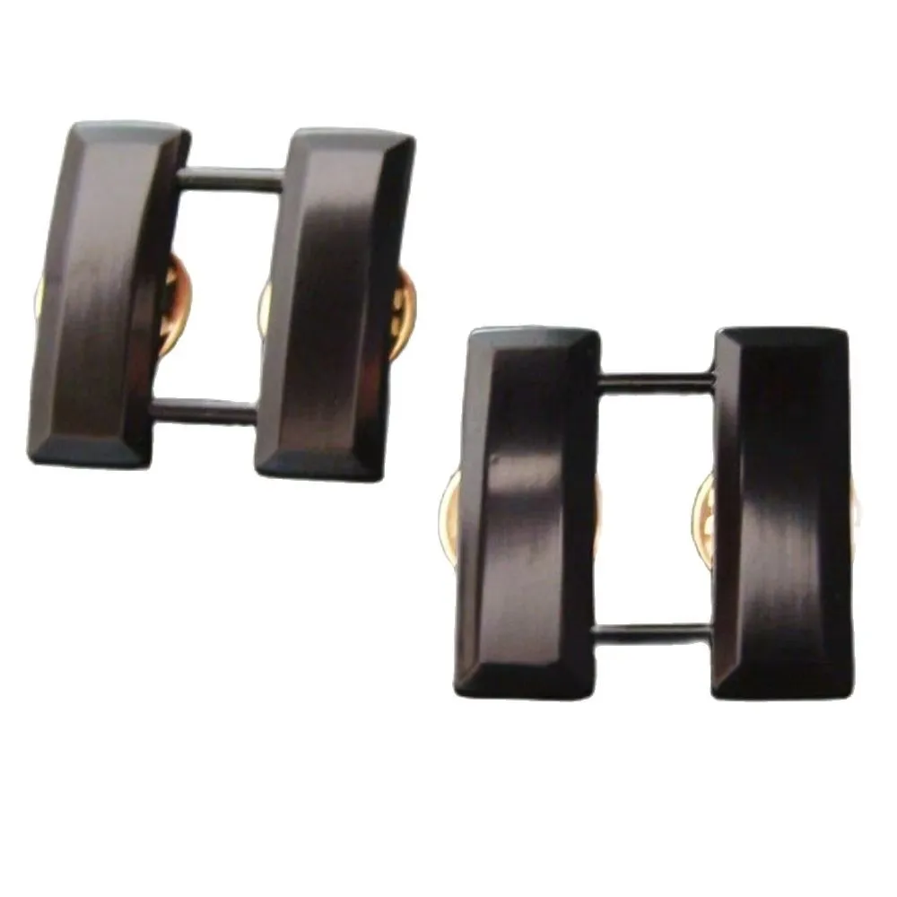 

PAIR WW2 U.S. MEDAL WWII US ARMY BADGE OFFICER'S CAPTAIN RANK INSIGNIA PIN BLACK