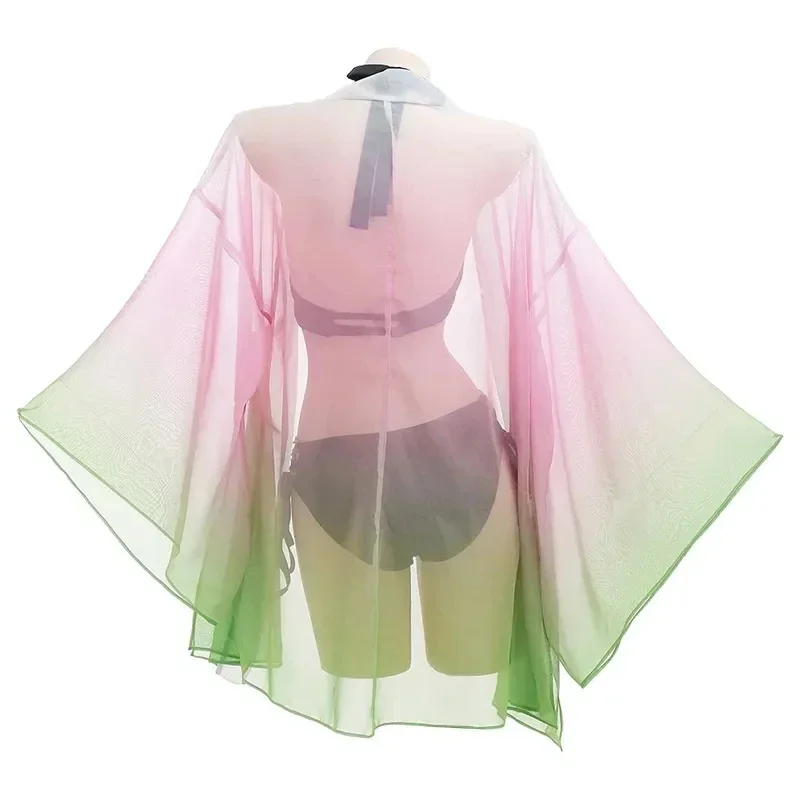 2025 Kanroji Mitsuri مثير ستراند زومر بيكيني Badpak تأثيري حلي النساء Badpak Pruik Sokken مجموعات كاملة