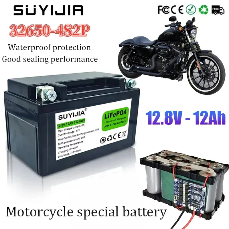 

LiFePO4 12.8V 12Ah motorcycle battery CCA 300A motorcycle motor battery BMS 12V lithium phosphate motorcycle engine battery