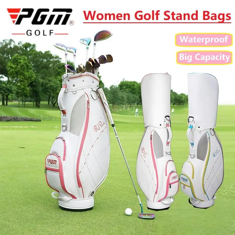 

Pgm Women Golf Bag High Quality Light Pu Golf Clubs Bag Waterproof Cloth Ball Package Fashion Sports Cart Club Airbag Embroidery