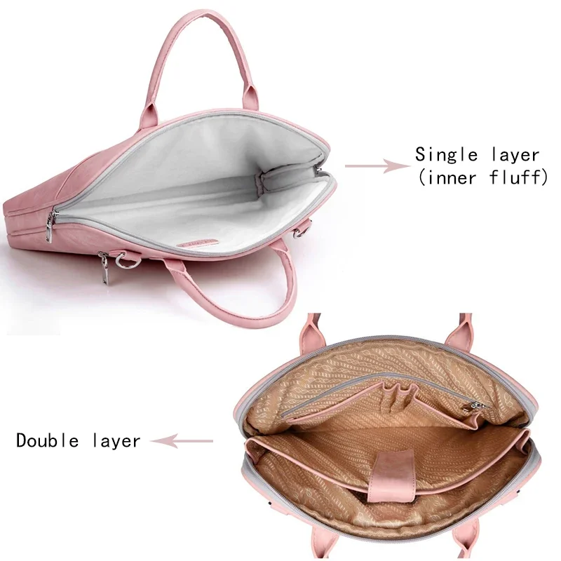 Imagem -05 - Bolsa de Ombro pu à Prova Dágua para Laptop Pasta de 15.6 16 17.3 Polegadas para Macbook Air 13 Capa 13.3 14 15 17 Bolsa Feminina Fashion
