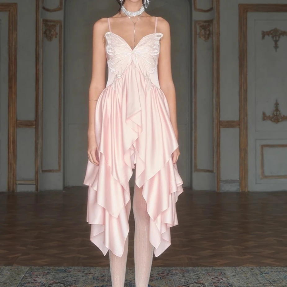 Roze satijnen jurk dames mouwloze gelaagde ruches elegante kleding dame streetwear chic slash hals vestidos bodycon party