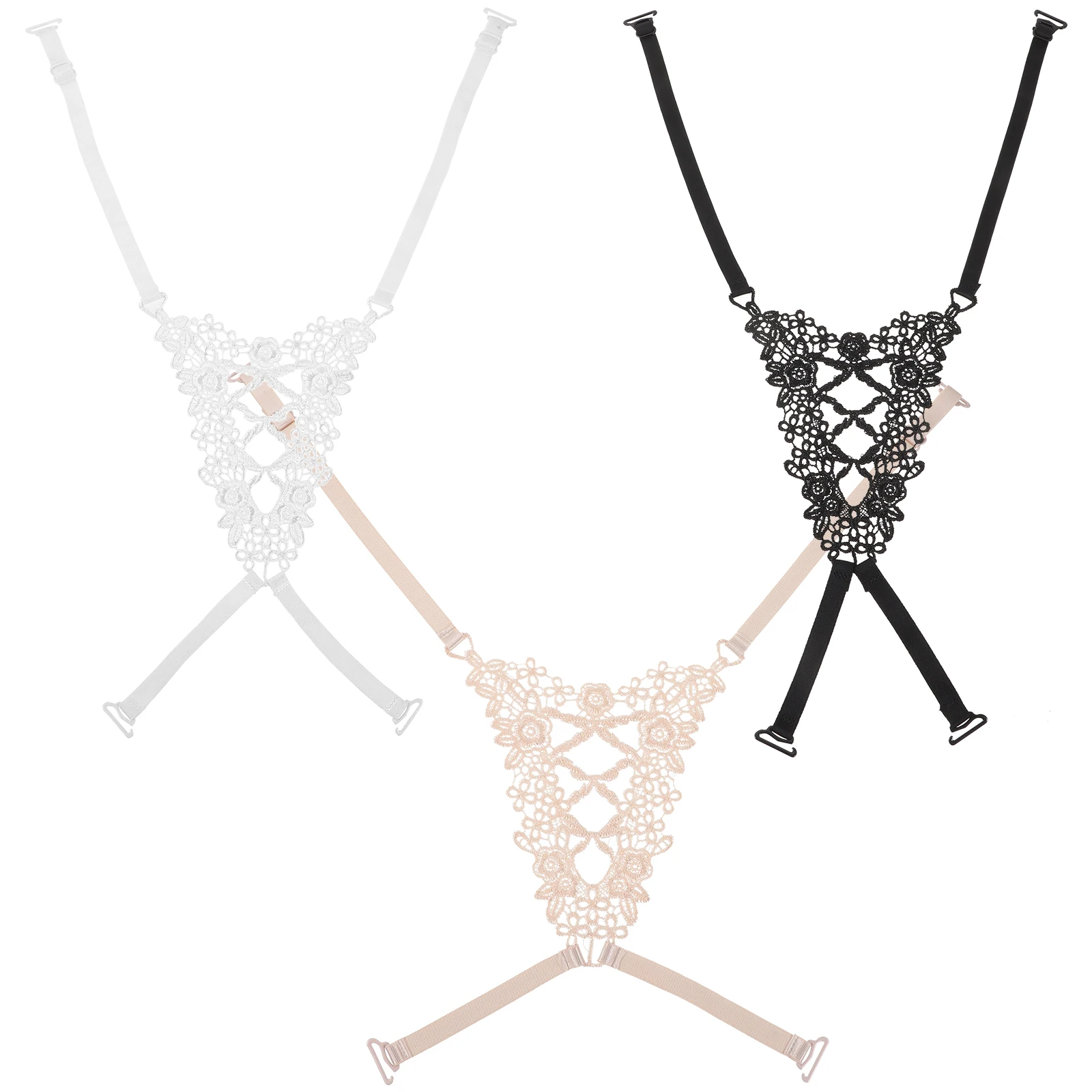 

3 Pcs Beautiful Shoulder Straps Lady's Bras and Lace Lingerie Adjustable for Dress Extender