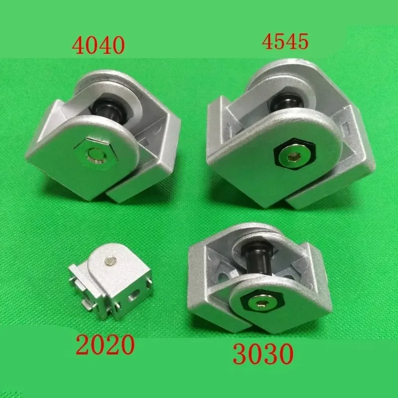 2020/3030/4040/4545 Zinc alloy living hinge Aluminum profile fittings Right angle Zinc Alloy Flexible Pivot Joint connector