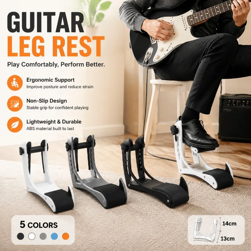 Repose-pieds de guitare en acrylique, antidérapant, pour guitares acoustiques et électriques, avec panneau transparent solide, soulage la pression sur les jambes.