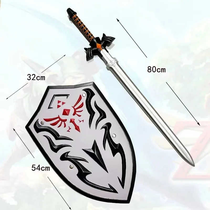 Game Link 1:1 Sword Black Royal Guard Sword Weapon Royal Guard Knight Shield Sword Cosplay Safety PU Halloween Gift Prop Toys