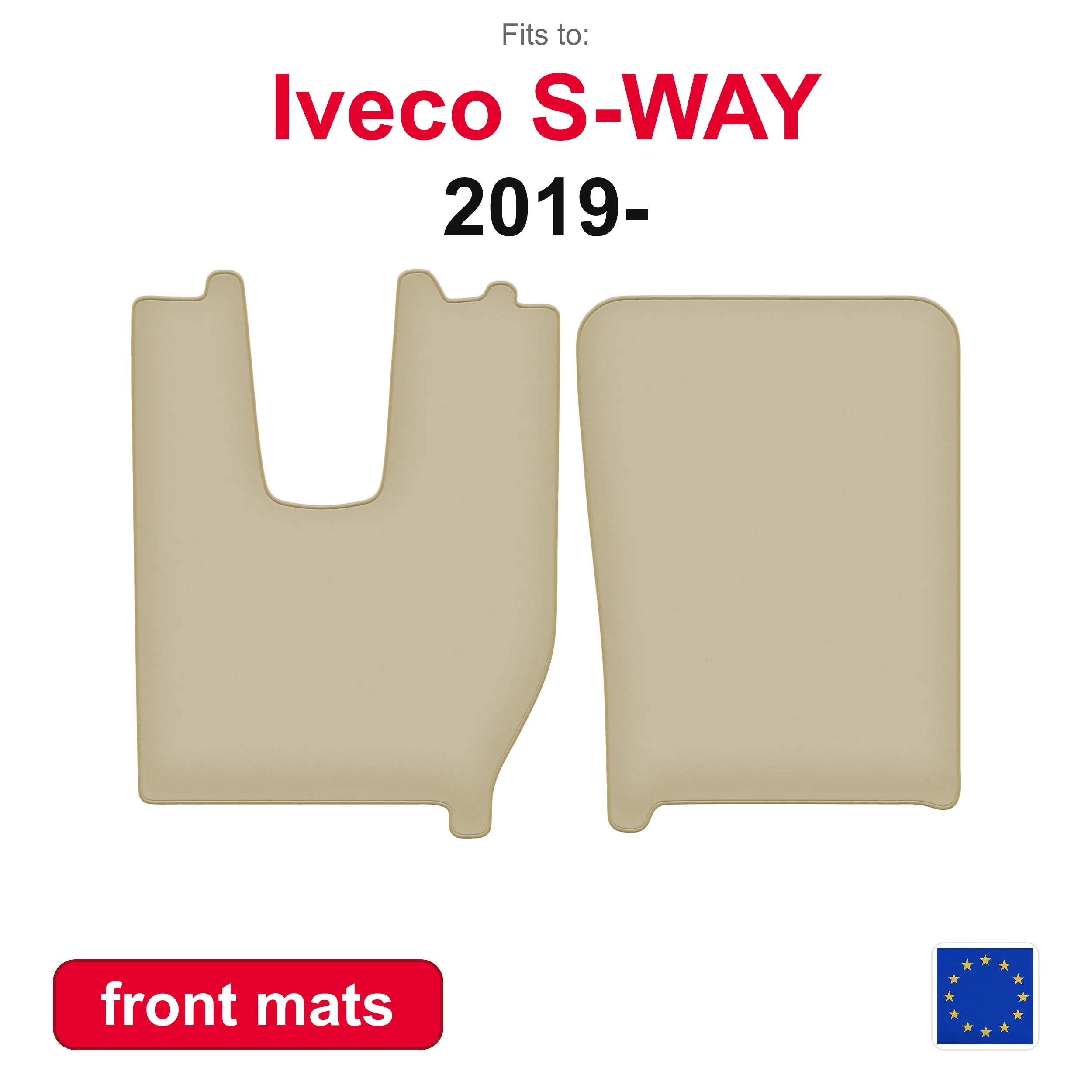 PREMIUM auto vloermatten voor Iveco S-WAY vrachtwagen- (2019-) -beige 2 stuks auto vloermatten set