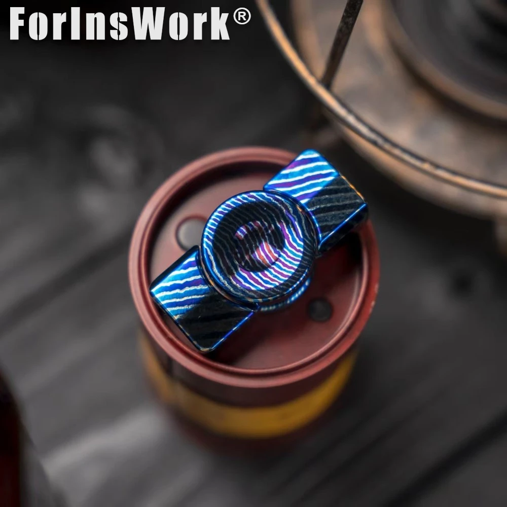 GDS QD01 Blood Copper Damascus Titanium SS Hammer Finish Tactile Fidget Spinner EDC Toy Stress Relief Toys