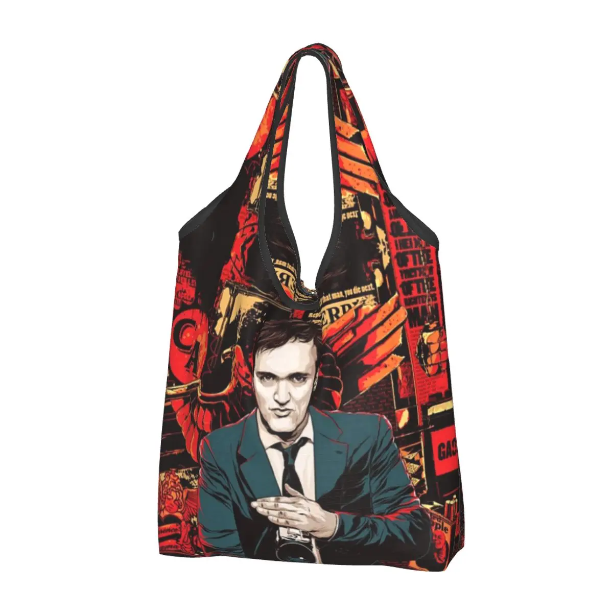 Custom Kawaii Printing Quentin Tarantino Film Shopping Tote Bag Portable Shopper Shoulder Handbag