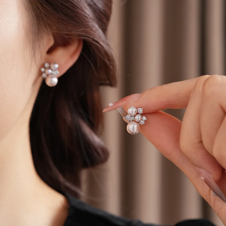 

ZAKOL French Imitation Pearl Hoop Earring Small Round Circel Earrings For Women Minimalist Jewelry Elegant Gift