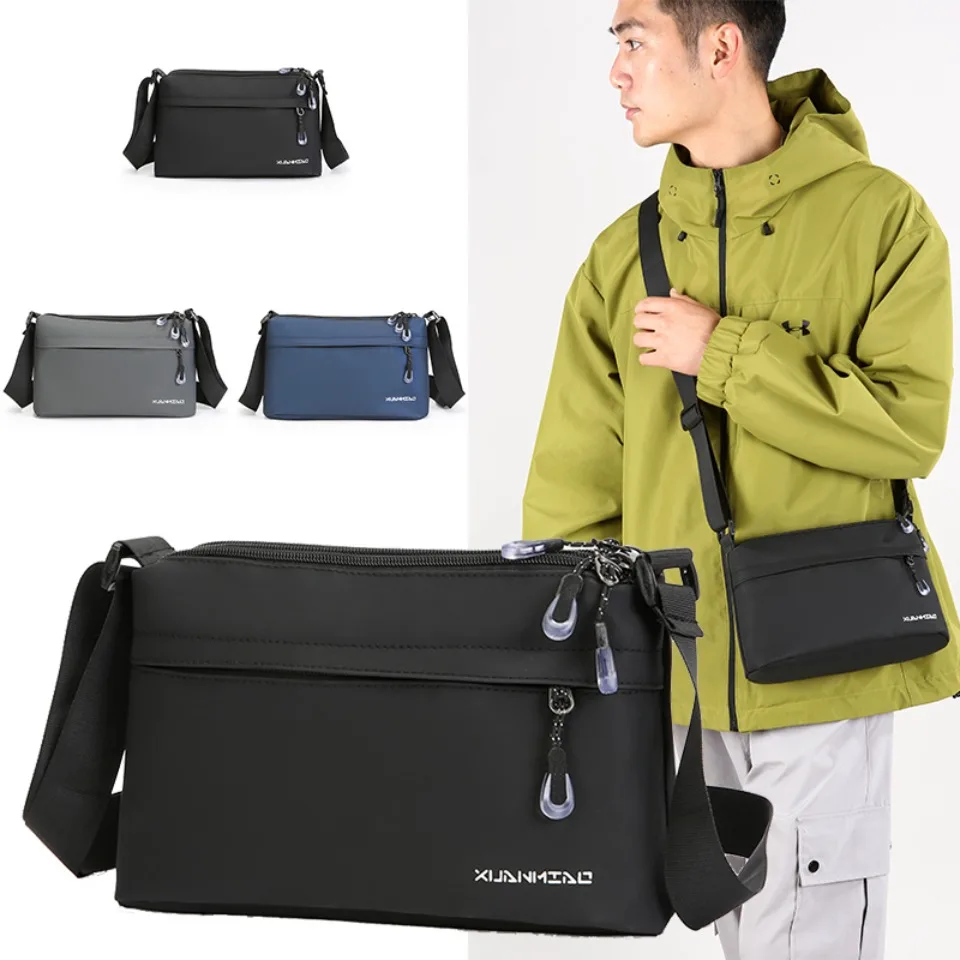 

Oxford Crossbody Bag for Men Women Large Capacity Shoulder Messenger Bag Solid Color Waterproof Soft Fabric