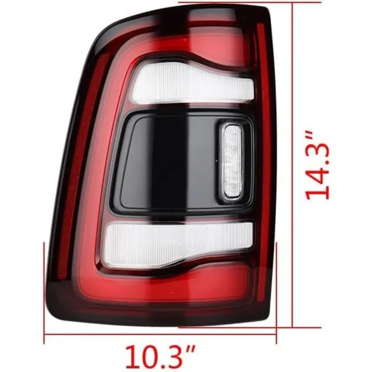 68548942AA 68548946AA 68548943AA 2pcs Left + Right Side LED Tail Lights with Blind Spot Black Bezel For 2019-2024 Dodge RAM 2500 3500