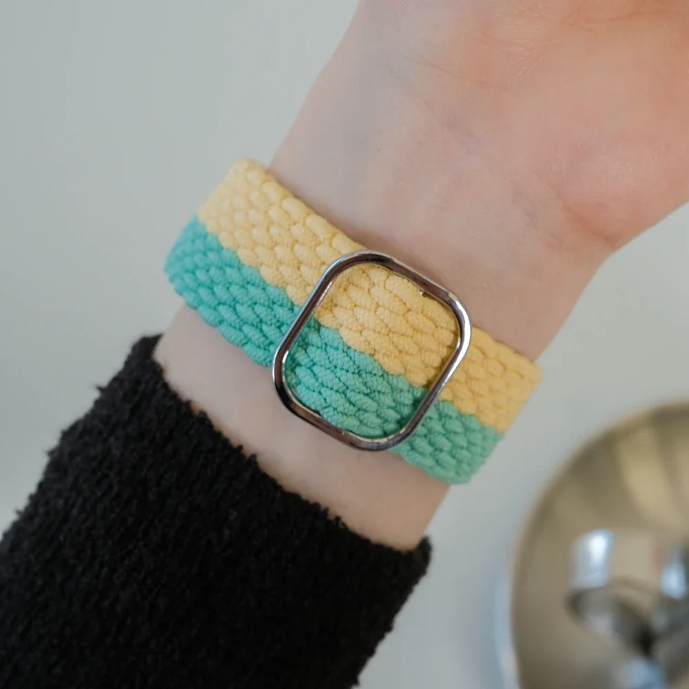 Красивый эластичный нейлон для женского ремешка Apple Watch серии 10/9/8/7/6/5/4/3 38 мм 40 мм 41 мм 42 мм 44 мм 45 мм 46 мм. 49 мм для ремешка iwatch