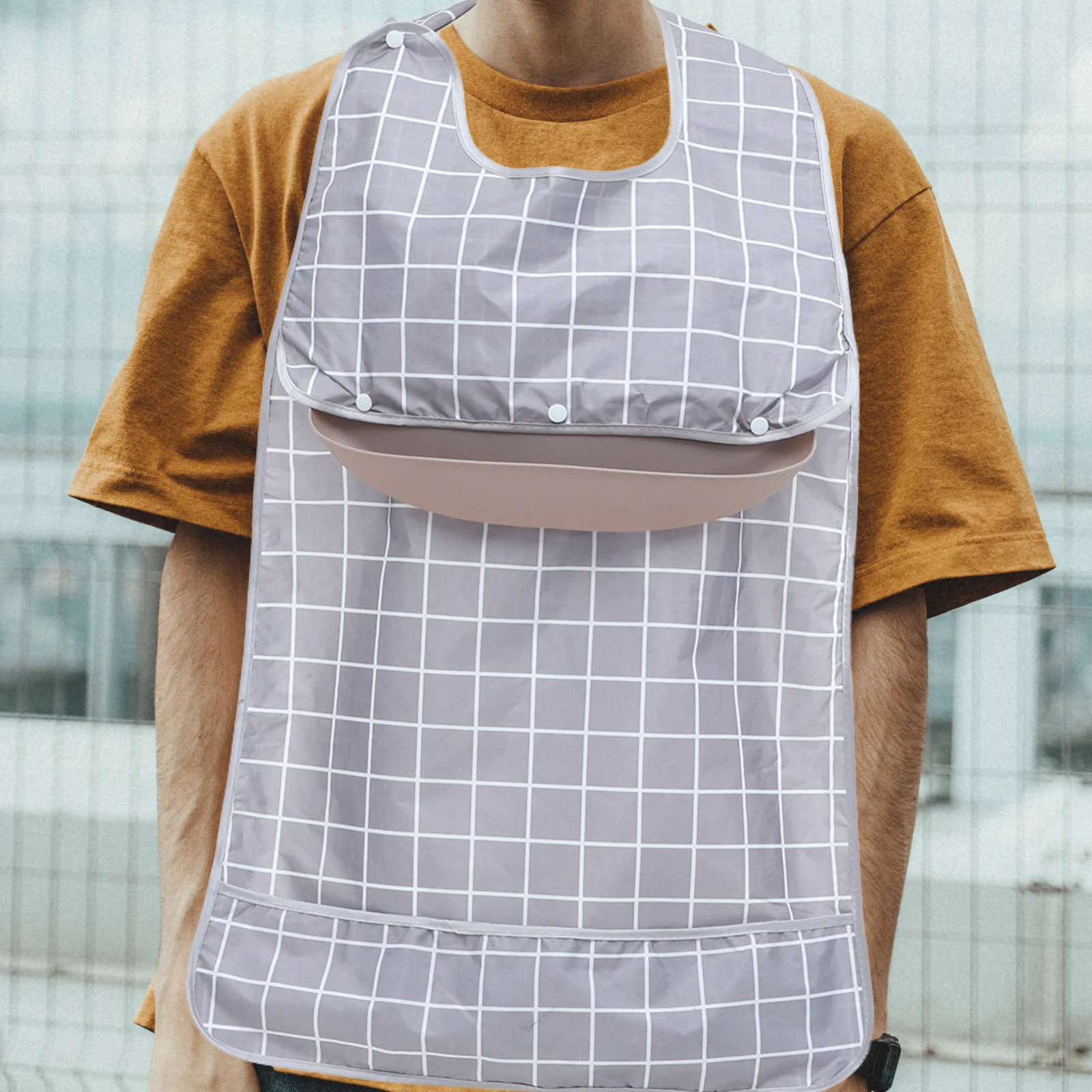 

Waterproof Adult Bib High-Class Wear-Resistant Elderly Bib Dining Protector Reusable Washable Clothing Protector for Men Women