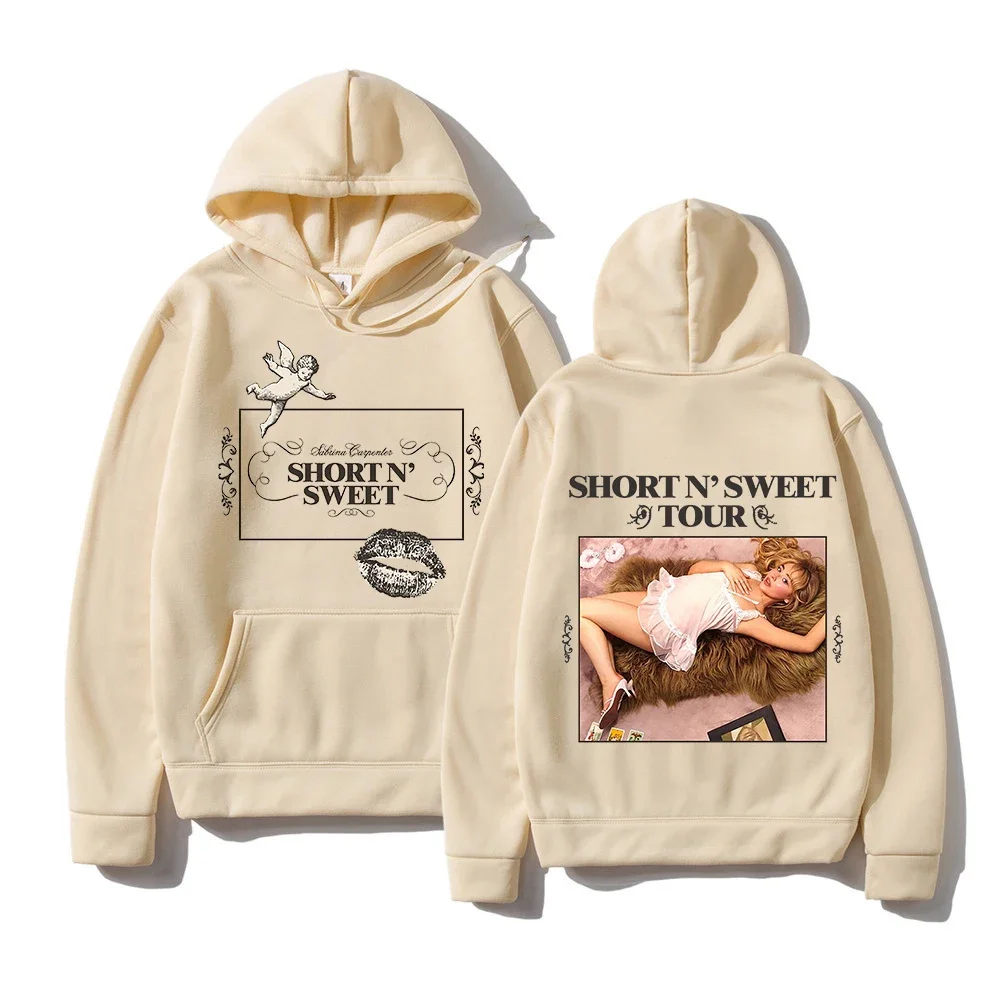 Sabrina Carpenter - Short \'N Sweet 2024 Tour Hoodie Men Women Vintage Harajuku Fashion Pullover Oversized Sweatshirt Streetwear