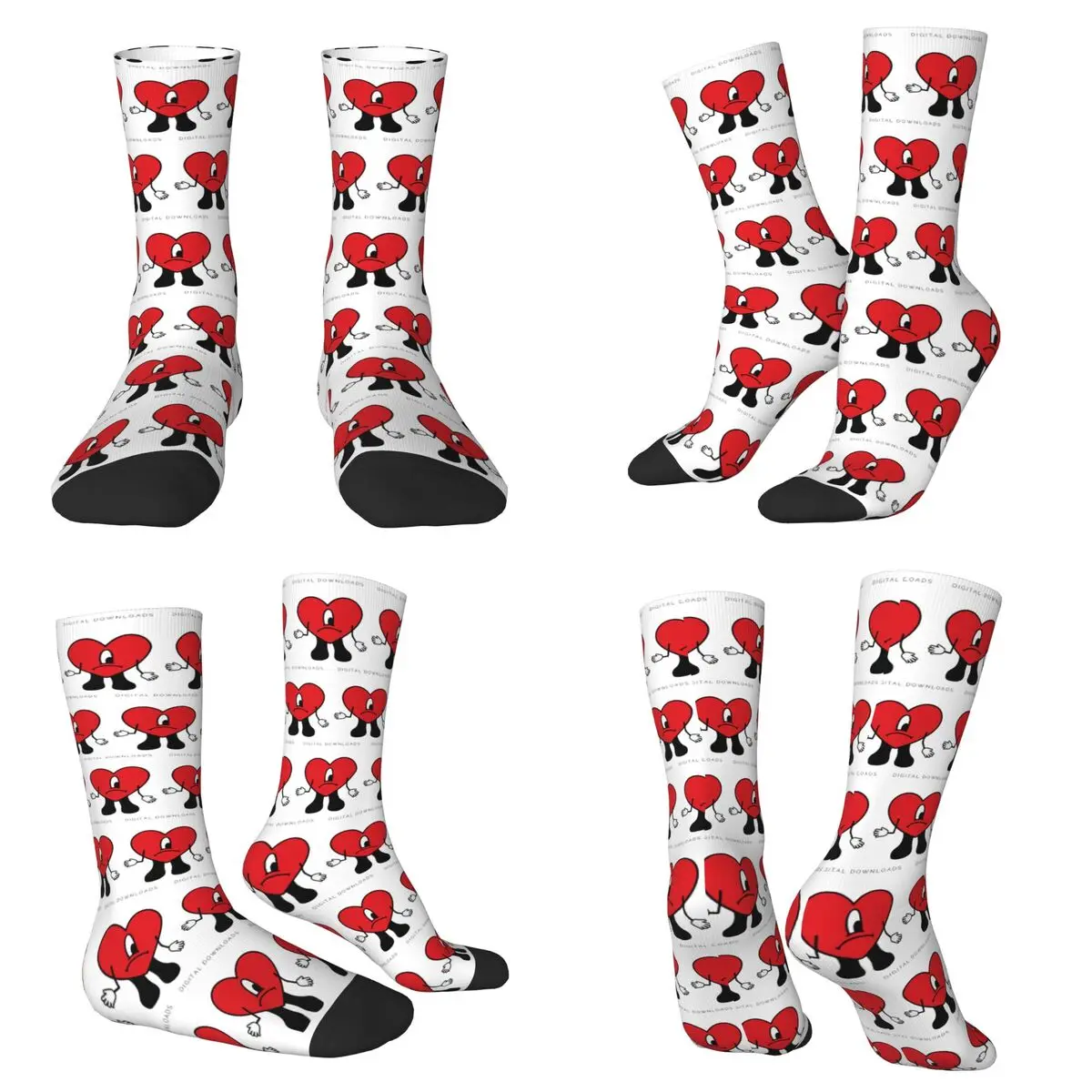 Bad Bunny Rapper Reggaeton Artist Socks Harajuku Sweat Absorbing Stockings All Season Long Socks for Man Woman Valentine's Day