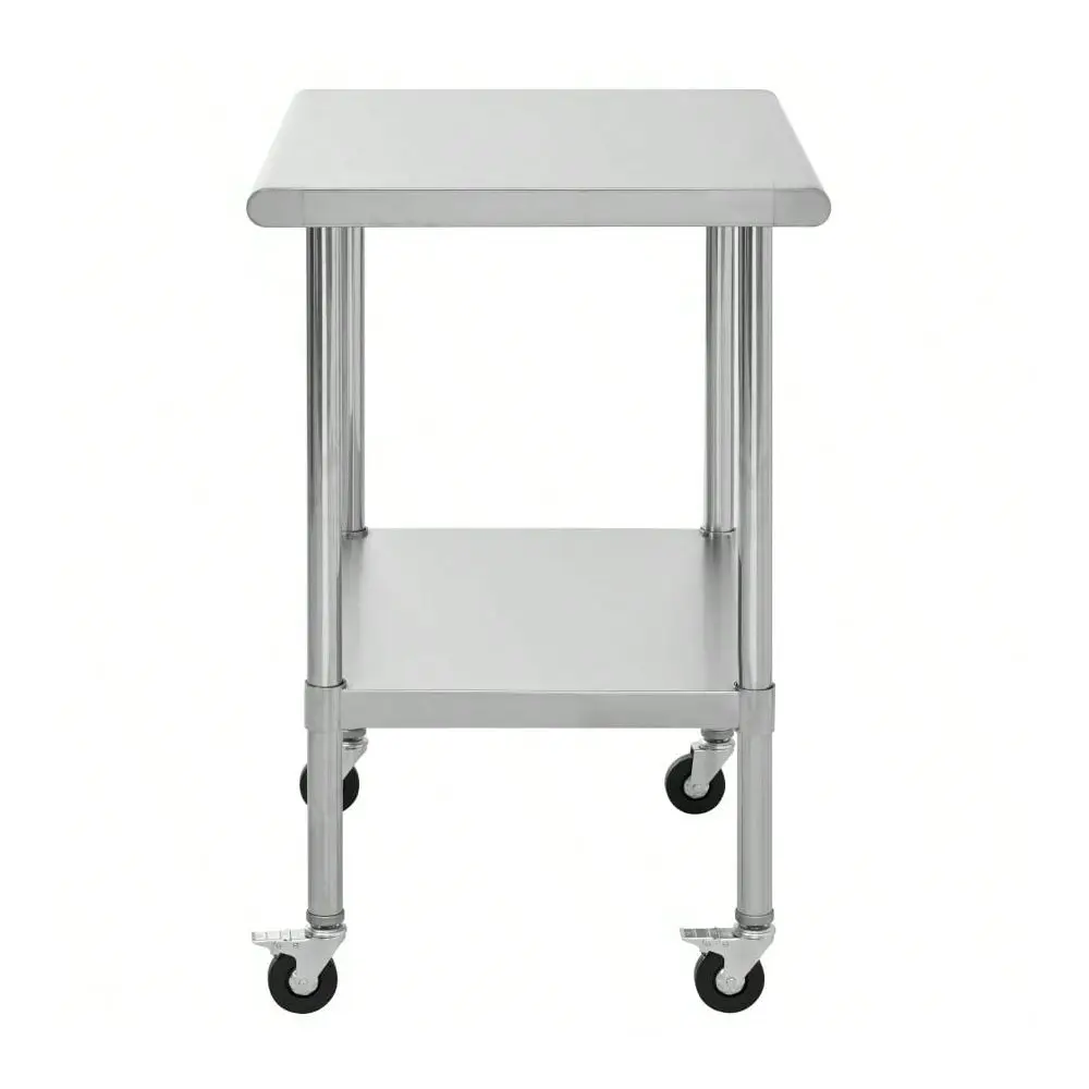 

Steel Table With Wheels Stainless Table For Prep And Work 24x30x36 Inch Commercial NSF Metal Table For Restaurant Kitchen Hotel