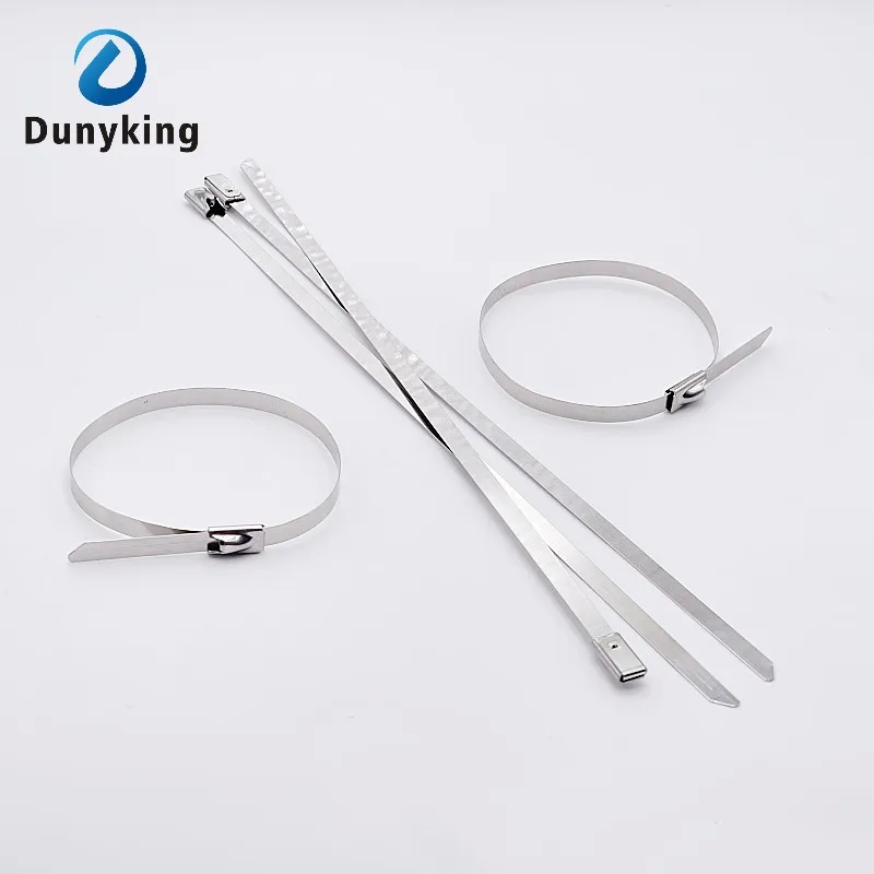 10 20 50 100 Pcs 7.9mm 0.31 inch Ball self locking 304 Stainless Steel Cable Ties Exhaust Wrap Coated Locking Metal Zip-Exhaust