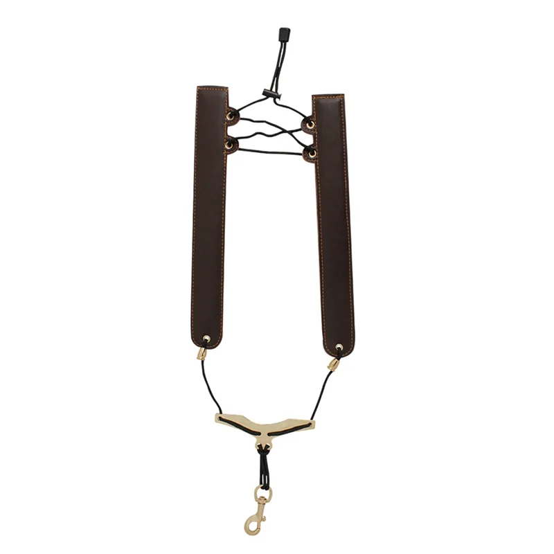 ABVL-색소폰 스트랩 PU 가죽 접이식 어깨 스트랩 관악기 액세서리 색소폰 어깨 스트랩