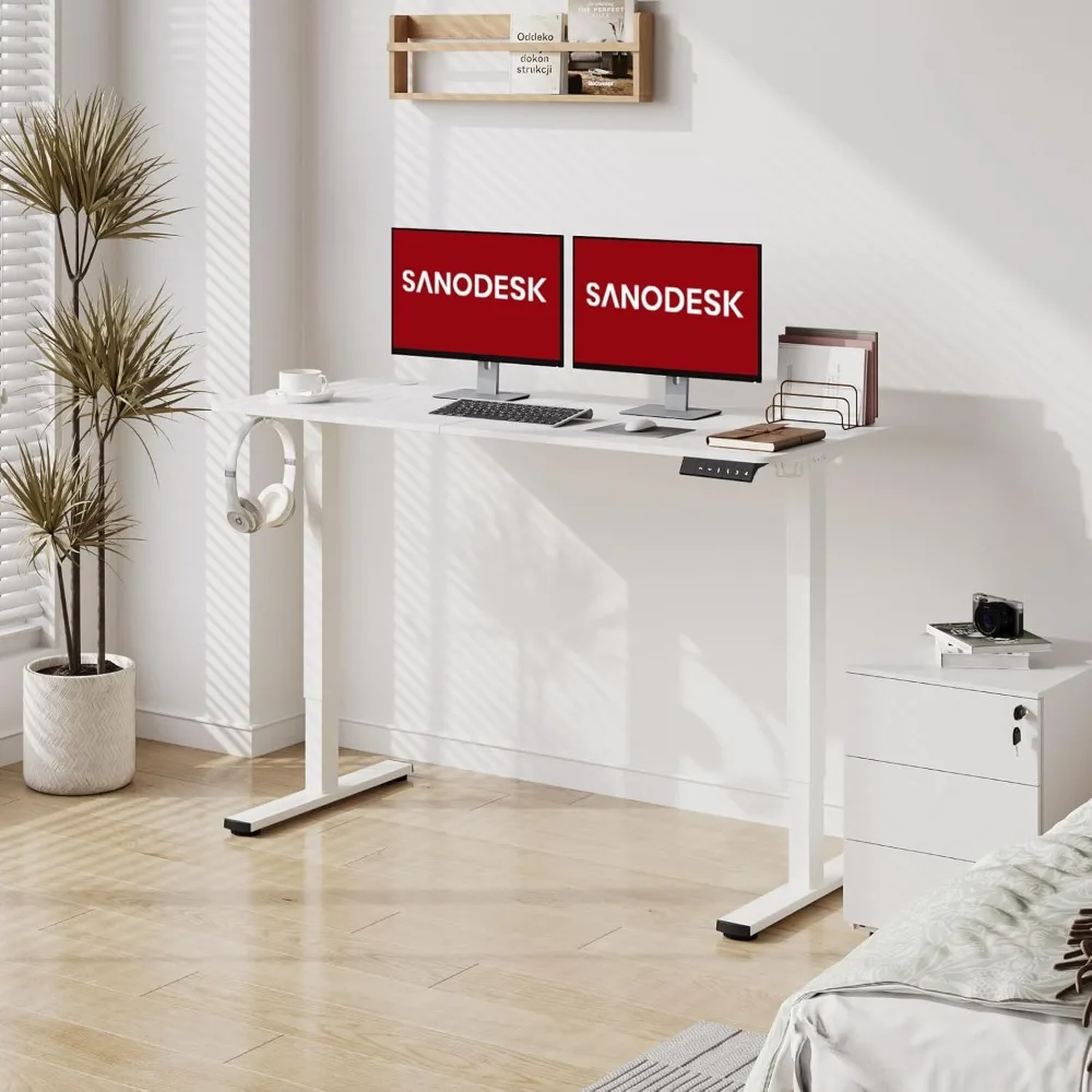 Regulowane pod wysokość biurko stojące 160x61 cm do domowego biura, ergonomiczna stacja pracy do pracy siedząco-stojącej