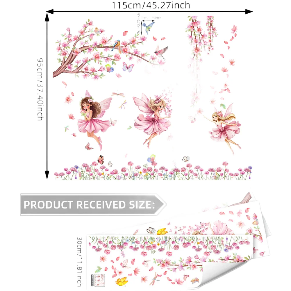 Charming Wall Art For Children Decorative Film Nursery Vinyl Art Butterfly Wall Decal Peel-and-stick Application