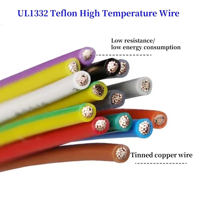 5/10M UL1332 PTFE Wire 30/28/26/24/22/20/18/16/14/13/12/10 AWG FEP Insulated High Temperature Electron Cable For 3D Printer