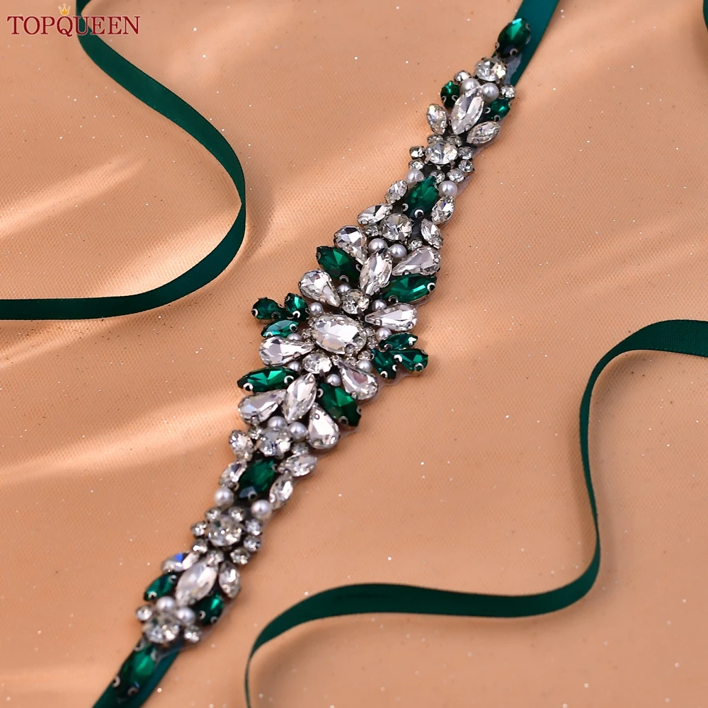 

TOPQUEEN простой свадебный ремень ручной работы, ювелирная аппликация, вечерние украшение для вечернего платья, Свадебный ремень, S133-KL