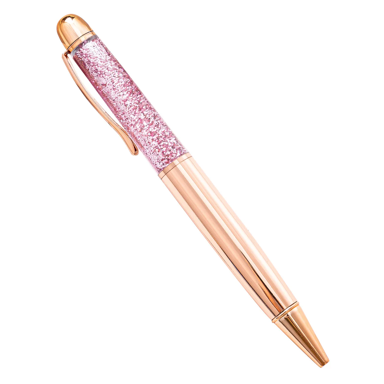 1P Custom Engraved Logo Liquid Glitter Metal Ballpoint Pen Personalized Business Gift Office School Supplies Customized LOGO Pen