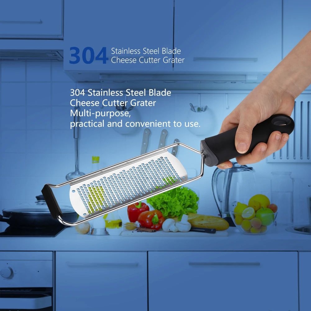 

1PC Stainless Steel 304 Cheese Zester Grater Ergonomic Handle Non-Slip Base for Lemon Chocolate Ginger Kitchen Tools