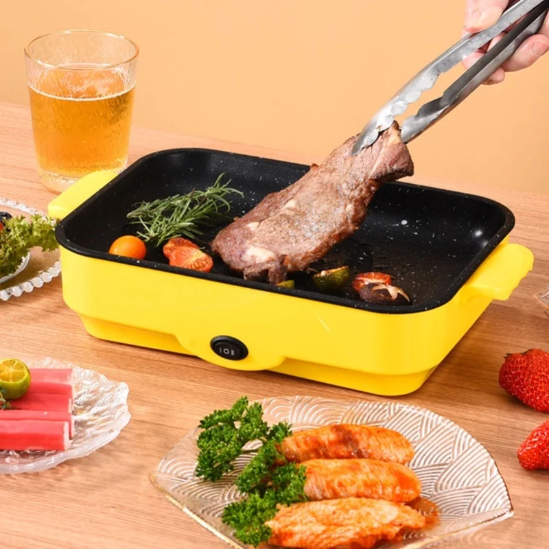 Electric Griddle Non Stick Indoor Multifunctional Mini Cooking Pan Barbecue Grill Square