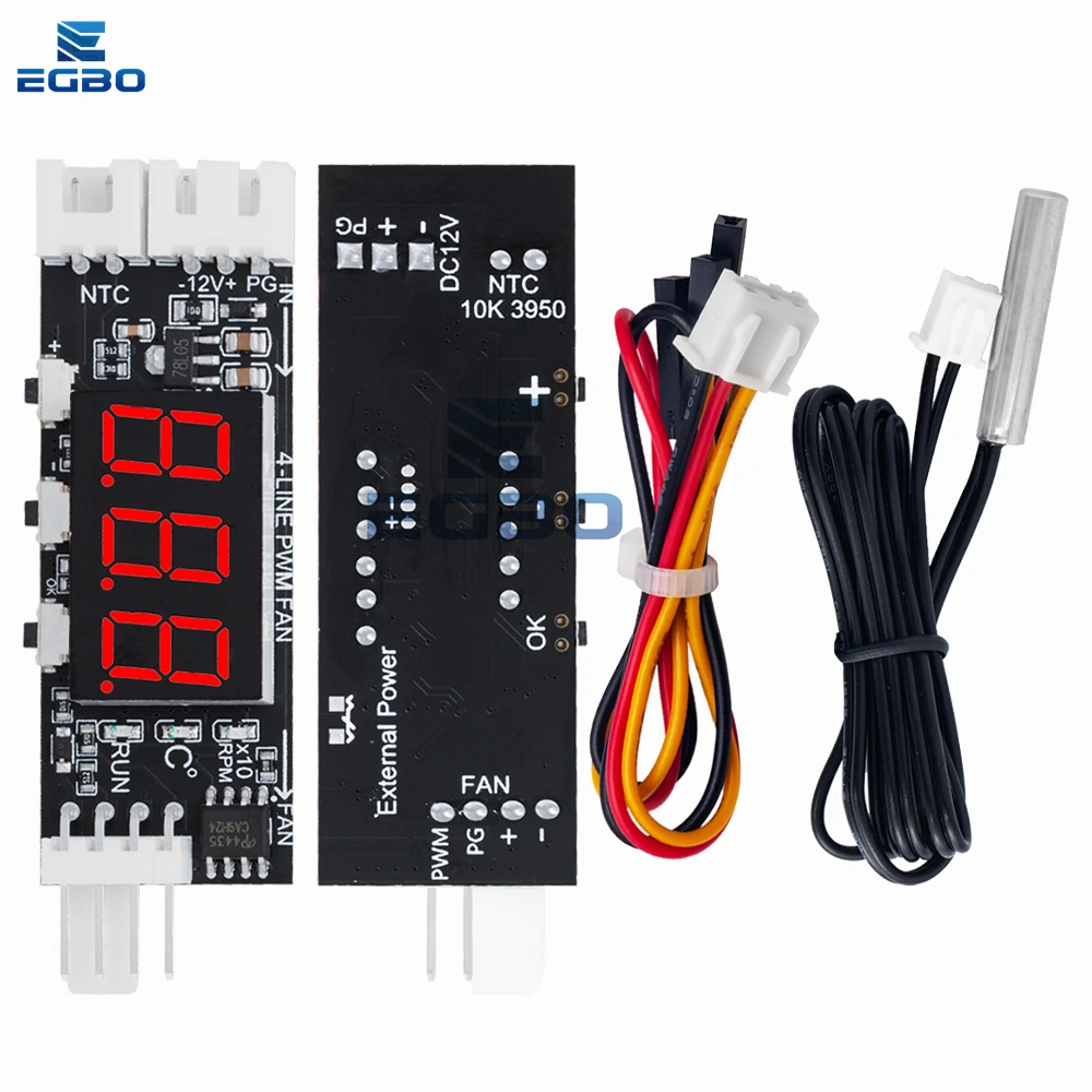 Single 12V 3A DC PWM 4 Wire Fan Temperature Control Speed Controller Chassis Computer Noise Reduction Module NTC B 10K 3950