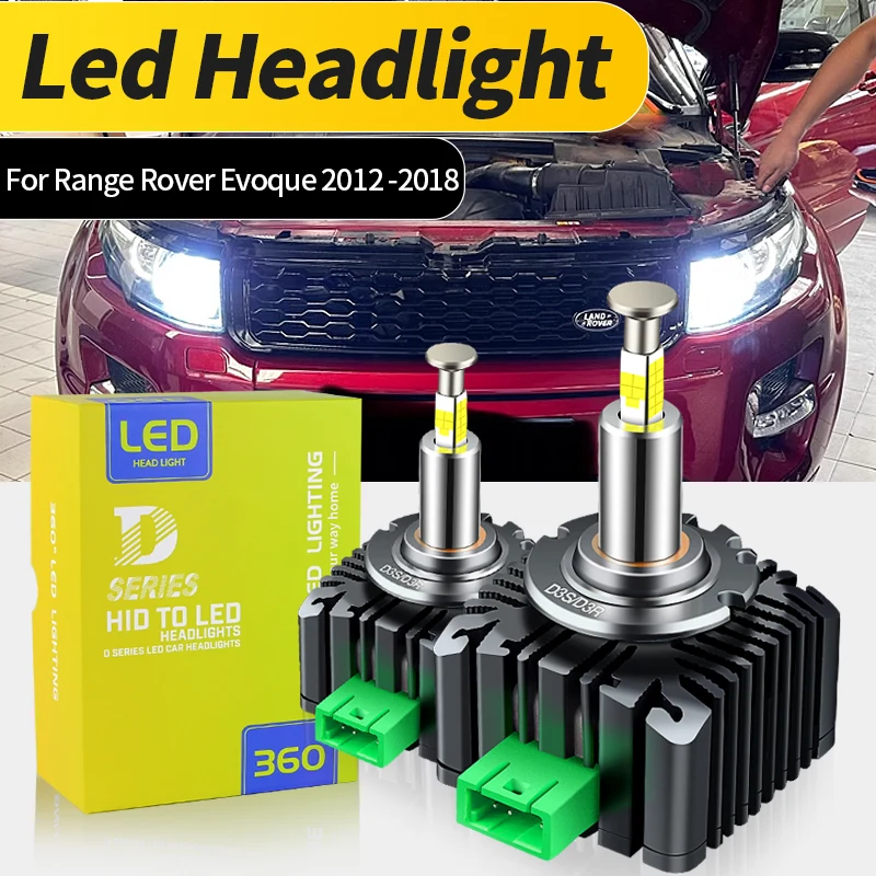 2Pcs D3S Led Headlight 32000LM 6000K 70W 1:1 HID Xenon Car Light Hight Low Beam For Land Rover Range Rover Evoque 2012-2018