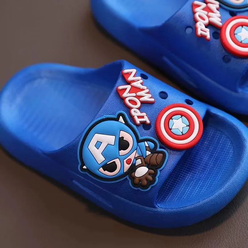 Disney Summer Children pantofole Baby Boy Cartoon Spierman Iron Man Captain America Kid Girl antiscivolo Beach Flop Flip Soft Shoes