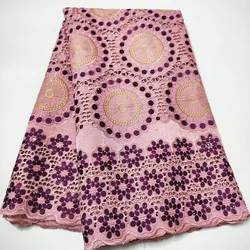 Nigerian Cotton Swiss Voile Lace 2020 New High Quality Embroidered African Dry Lace Fabric For Women Dress 2.5 Yards PPL20177-1