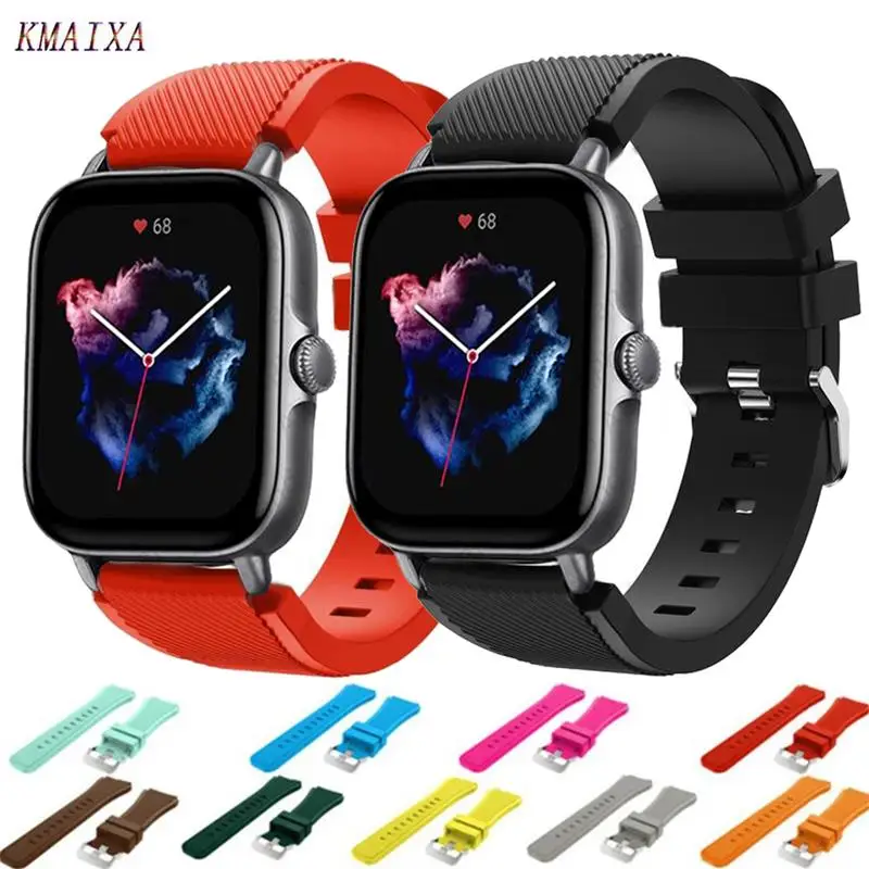 20 مللي متر/22 مللي متر حزام (استيك) ساعة ل Amazfit GTS/2/2e/3/GTS2 Mini/GTR/3/Pro/GTR2/47 مللي متر/42 مللي متر/ستراتوس سوار ساعة سيليكون Amazfit بيب حزام